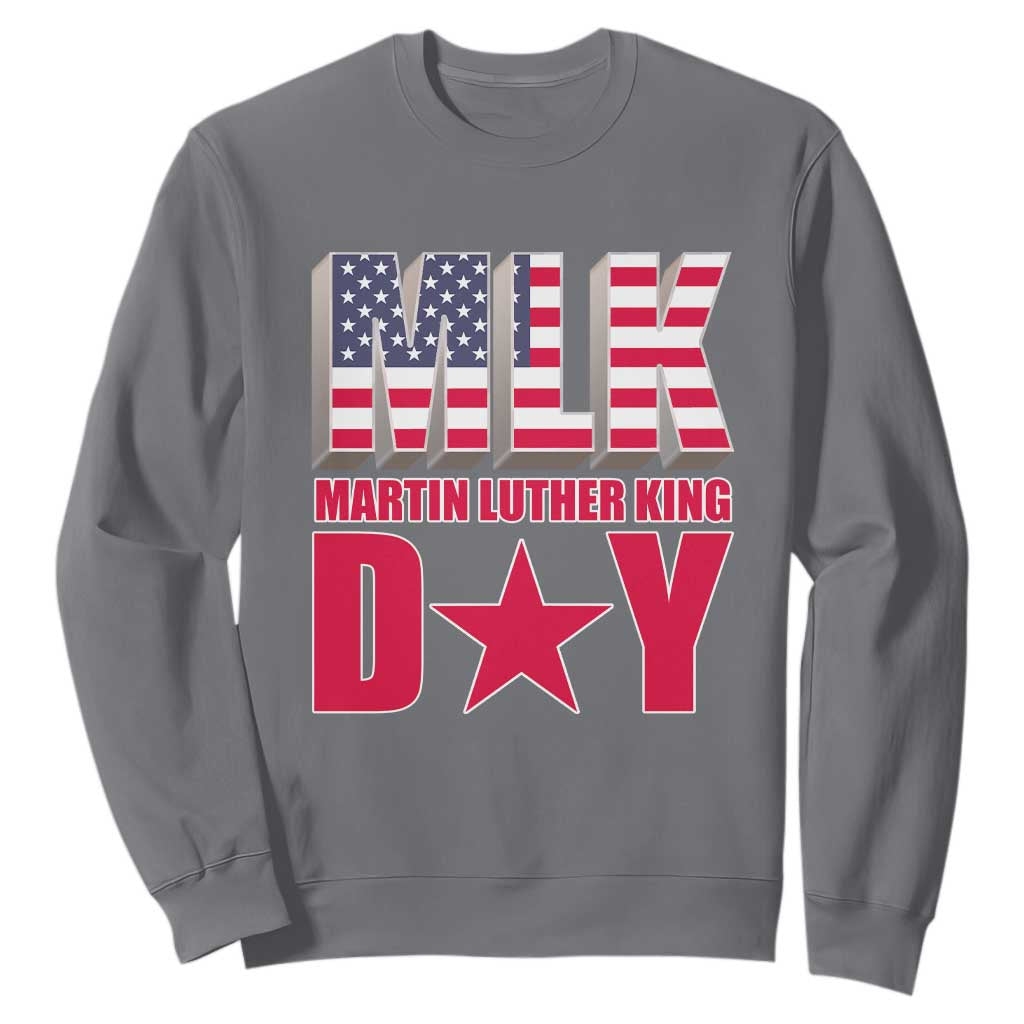 MLK Sweatshirt Martin Luther King Day Black History Month American Flag TS02 Charcoal Printyourwear