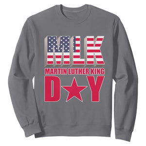 MLK Sweatshirt Martin Luther King Day Black History Month American Flag TS02 Charcoal Printyourwear