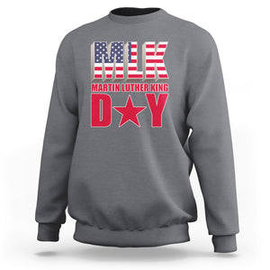 MLK Sweatshirt Martin Luther King Day Black History Month American Flag TS02 Charcoal Printyourwear