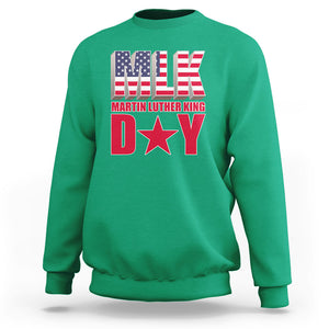 MLK Sweatshirt Martin Luther King Day Black History Month American Flag TS02 Irish Green Printyourwear