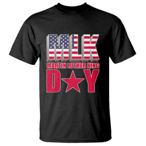 MLK T Shirt Martin Luther King Day Black History Month American Flag TS02 Black Printyourwear
