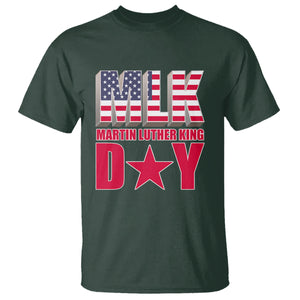 MLK T Shirt Martin Luther King Day Black History Month American Flag TS02 Dark Forest Green Printyourwear