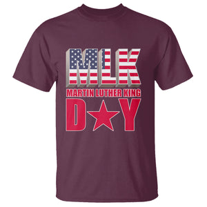 MLK T Shirt Martin Luther King Day Black History Month American Flag TS02 Maroon Printyourwear