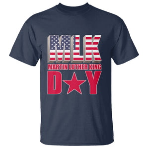 MLK T Shirt Martin Luther King Day Black History Month American Flag TS02 Navy Printyourwear