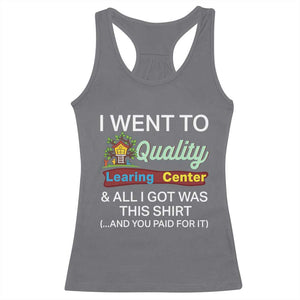 I Went to Minnesota Learing Center Meme Racerback Tank Top Funny Sarcastic Viral Education Fail TS02 Charcoal Print Your Wear