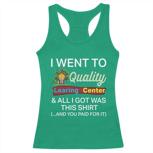 I Went to Minnesota Learing Center Meme Racerback Tank Top Funny Sarcastic Viral Education Fail TS02 Irish Green Print Your Wear