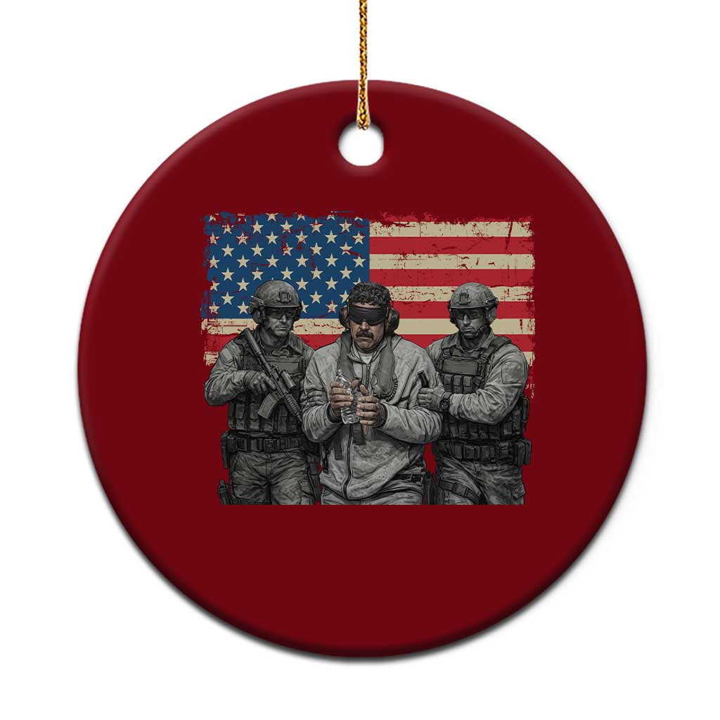 Captured Dictator Maduro Ceramic Ornament Special Forces Justice Operation American Flag TS02 1pc Red Print Your Wear