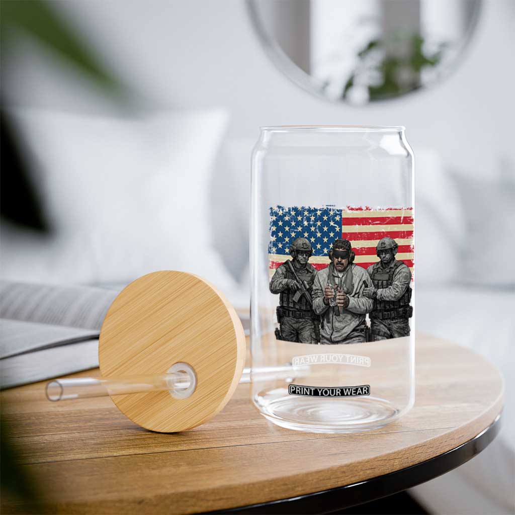 Captured Dictator Maduro Glass Can Special Forces Justice Operation American Flag TS02 Print Your Wear