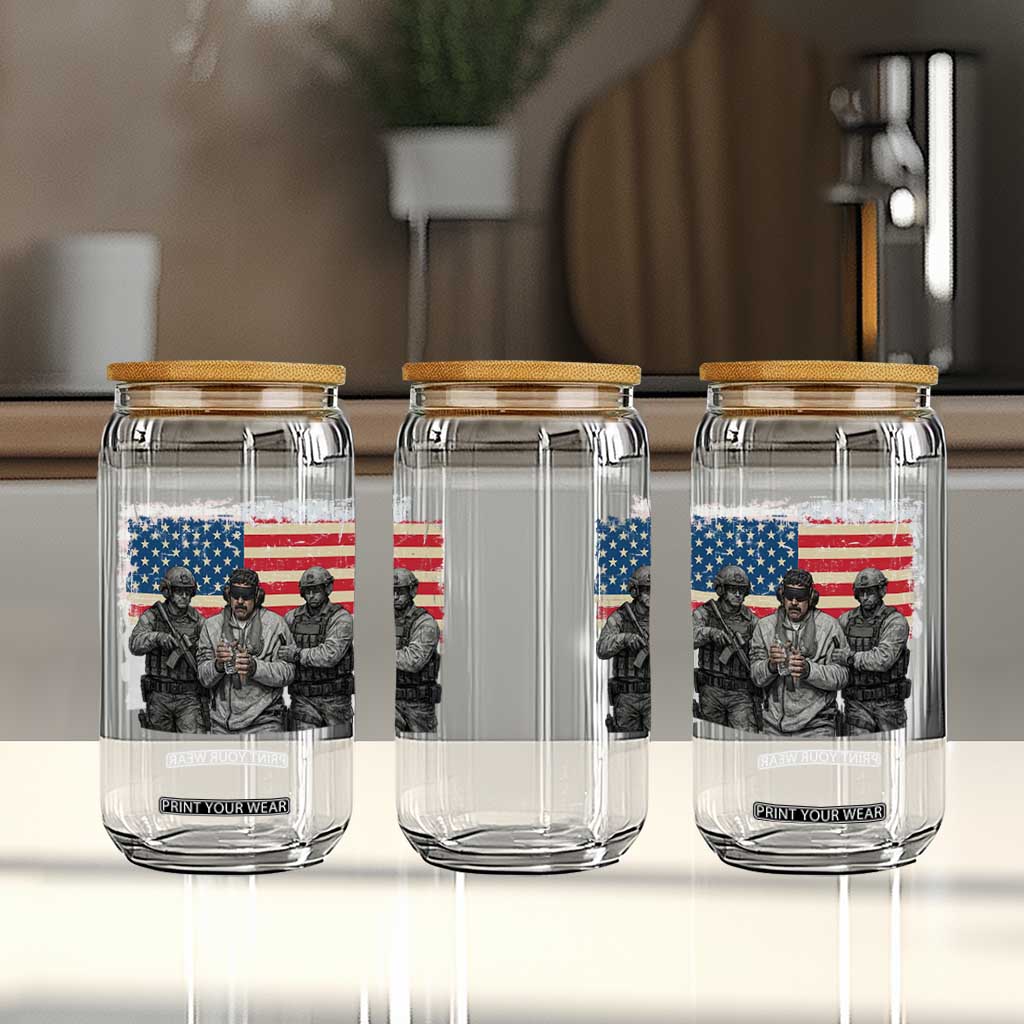 Captured Dictator Maduro Glass Can Special Forces Justice Operation American Flag TS02 Print Your Wear