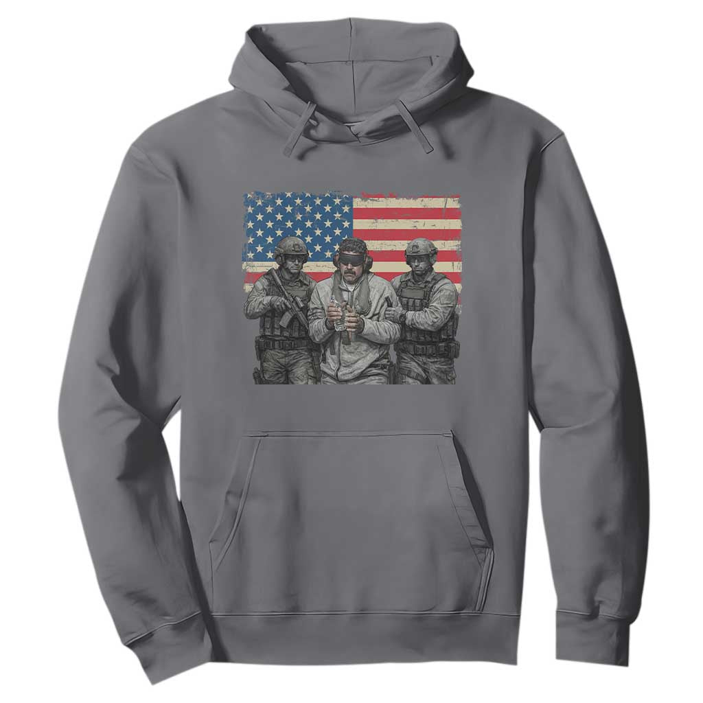 Captured Dictator Maduro Hoodie Special Forces Justice Operation American Flag TS02 Charcoal Print Your Wear