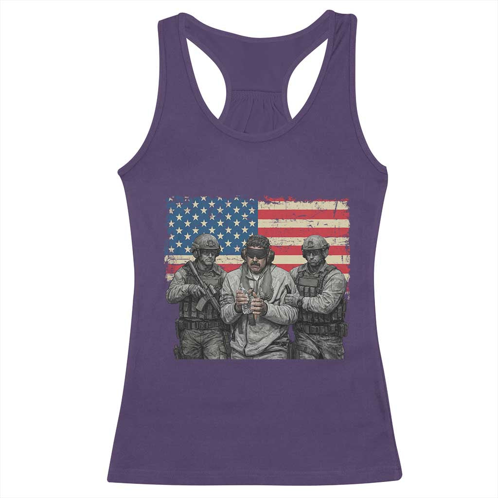 Captured Dictator Maduro Racerback Tank Top Special Forces Justice Operation American Flag TS02 Purple Print Your Wear
