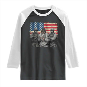 Captured Dictator Maduro Raglan Shirt Special Forces Justice Operation American Flag TS02 Black White Print Your Wear