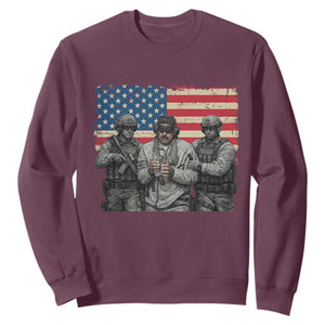 Captured Dictator Maduro Sweatshirt Special Forces Justice Operation American Flag TS02 Maroon Print Your Wear