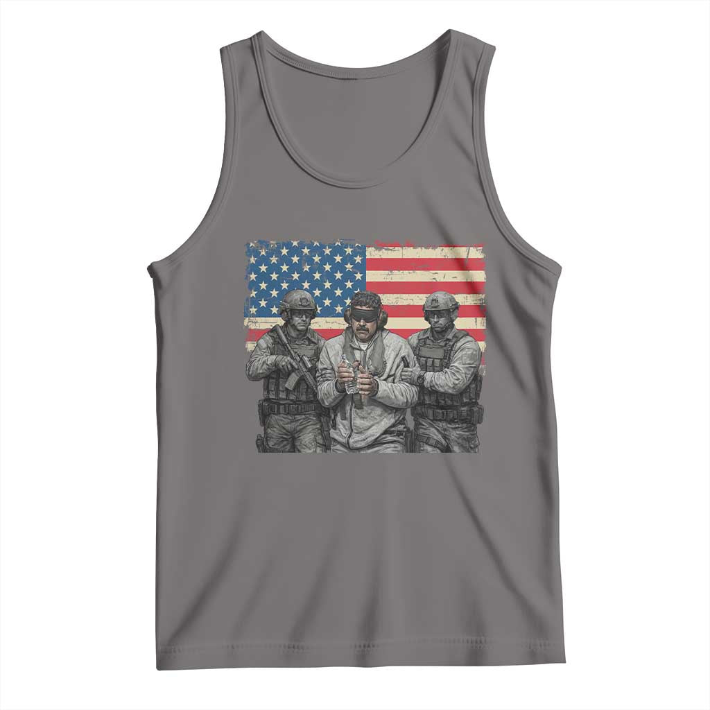 Captured Dictator Maduro Tank Top Special Forces Justice Operation American Flag TS02 Deep Heather Print Your Wear