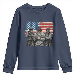 Captured Dictator Maduro Youth Sweatshirt Special Forces Justice Operation American Flag TS02 Navy Print Your Wear