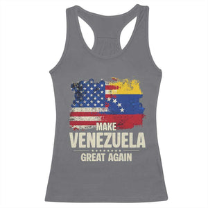 Make Venezuela Great Again Racerback Tank Top Distressed US and Venezuela Flag Unity TS02 Charcoal Print Your Wear