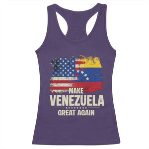 Make Venezuela Great Again Racerback Tank Top Distressed US and Venezuela Flag Unity TS02 Purple Print Your Wear