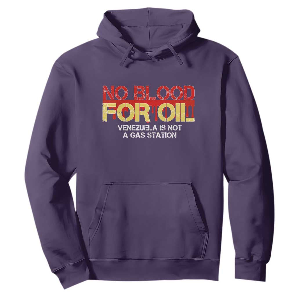 No Blood for Oil Hoodie Venezuela Sovereignty Resource Justice TS02 Purple Print Your Wear