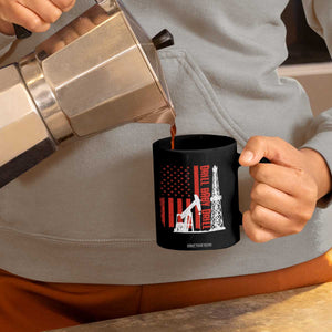 Drill Baby Drill American Flag Coffee Mug Distressed Oil Rig Oildfield Energy Industry TS02 Print Your Wear