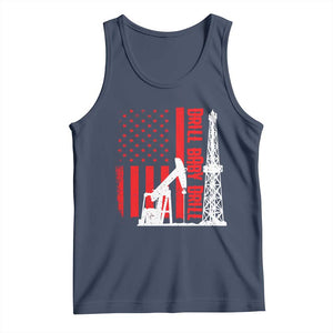 Drill Baby Drill American Flag Tank Top Distressed Oil Rig Oildfield Energy Industry TS02 Navy Print Your Wear
