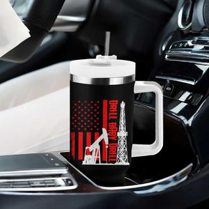 Drill Baby Drill American Flag Tumbler With Handle Distressed Oil Rig Oildfield Energy Industry TS02 Print Your Wear