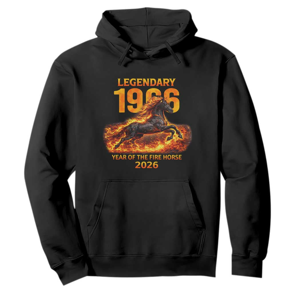 Legendary 1966 Year of the Fire Horse Hoodie Fiery 2026 Zodiac Birthday Gift TS02 Black Print Your Wear
