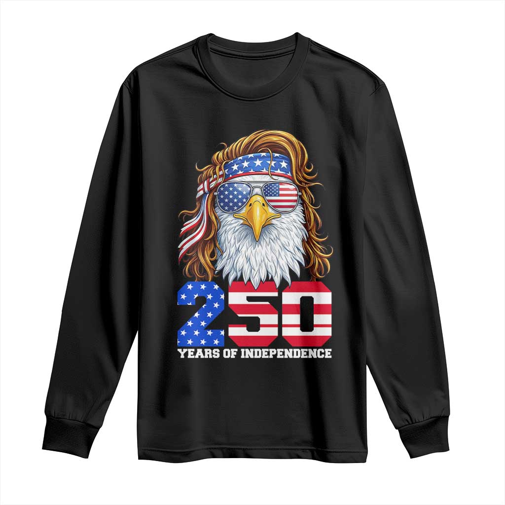 250 Years of Independece Patriotic Eagle Long Sleeve Shirt 1776 2026 USA Flag 4th of July Semiquincentennial TS02 Black Print Your Wear