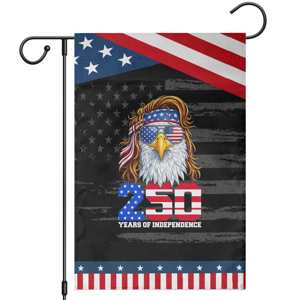 250 Years of Independece Patriotic Eagle Garden Flag 1776 2026 USA Flag 4th of July Semiquincentennial TS02 Distressed Black Blue Print Your Wear