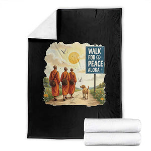 Walk For Peace Aloka the Dog and Monks Throw Blanket TS02 Black Print Your Wear