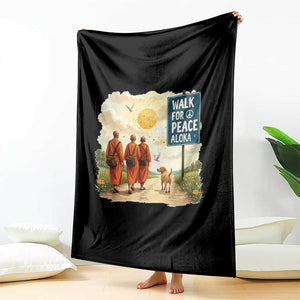 Walk For Peace Aloka the Dog and Monks Throw Blanket TS02 Print Your Wear