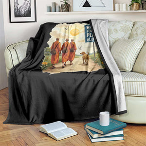Walk For Peace Aloka the Dog and Monks Throw Blanket TS02 Print Your Wear