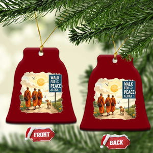 Walk For Peace Aloka the Dog and Monks Ceramic Ornament TS02 Print Your Wear