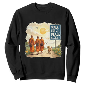 Walk For Peace Aloka the Dog and Monks Sweatshirt TS02 Black Print Your Wear