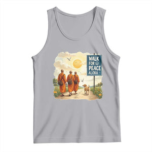 Walk For Peace Aloka the Dog and Monks Tank Top TS02 Athletic Heather Print Your Wear