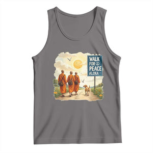 Walk For Peace Aloka the Dog and Monks Tank Top TS02 Deep Heather Print Your Wear