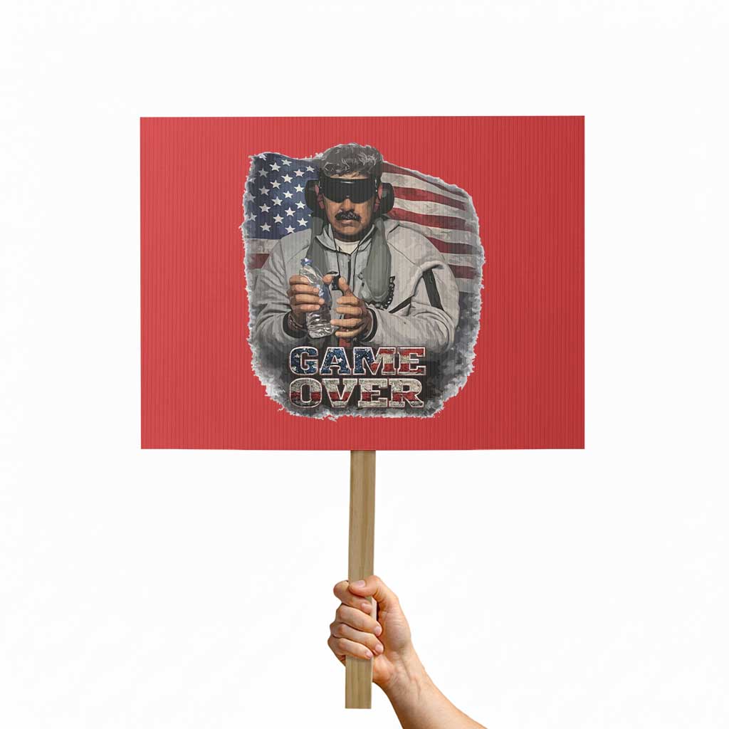 Game Over Maduro Dictator Protest Sign Political Justice American Flag Politics Satire TS02 Horizontal 18