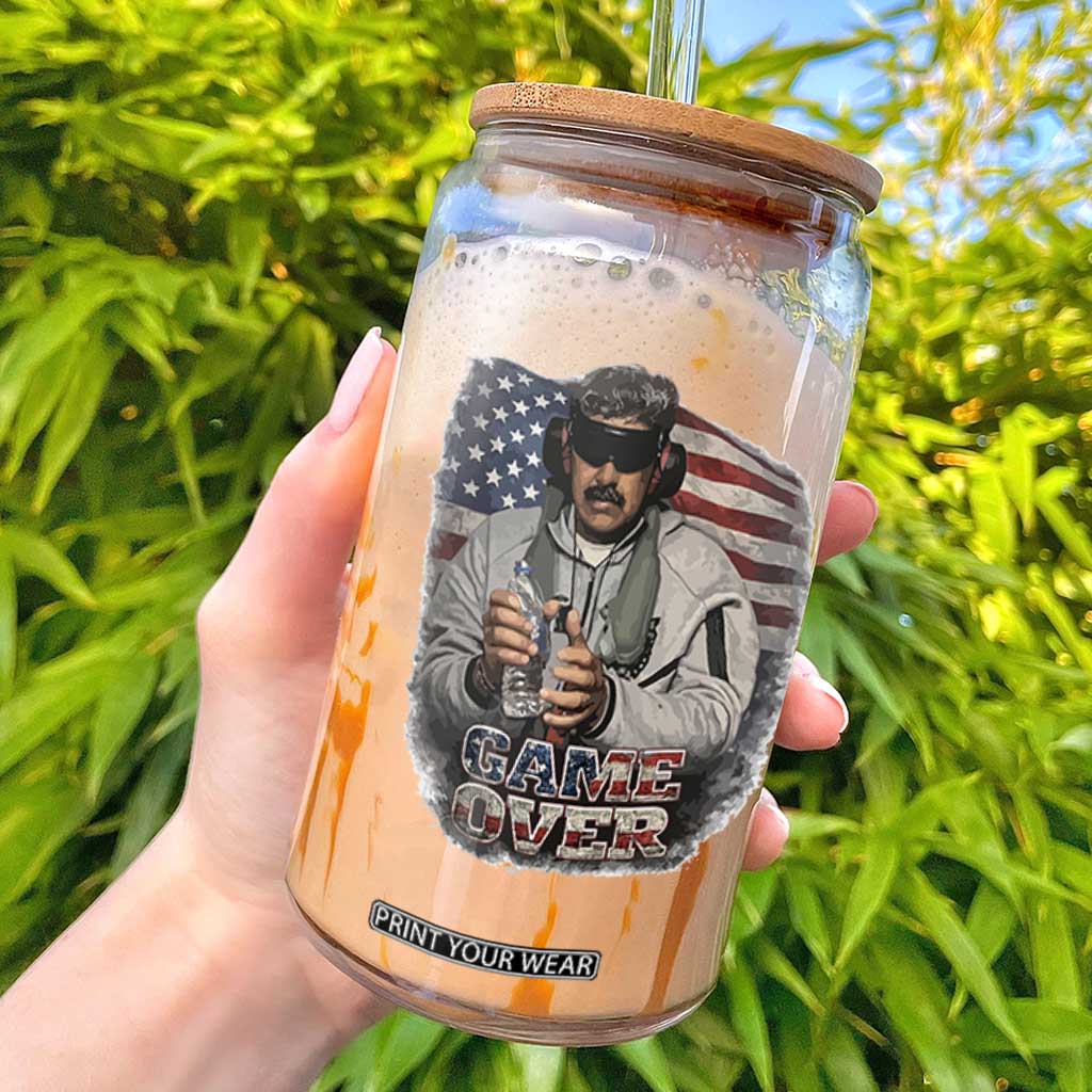 Game Over Maduro Dictator Glass Can Political Justice American Flag Politics Satire TS02 Black Print Your Wear