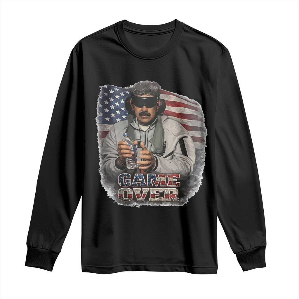 Game Over Maduro Dictator Long Sleeve Shirt Political Justice American Flag Politics Satire TS02 Black Print Your Wear