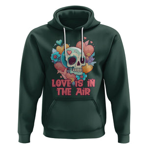 Funny Anti Valentines Hoodie Love In The Air Floral Skull TS02 Dark Forest Green Printyourwear