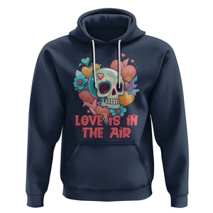 Funny Anti Valentines Hoodie Love In The Air Floral Skull TS02 Navy Printyourwear