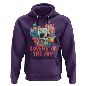 Funny Anti Valentines Hoodie Love In The Air Floral Skull TS02 Purple Printyourwear