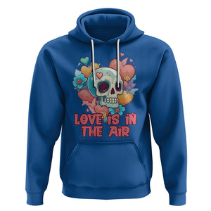 Funny Anti Valentines Hoodie Love In The Air Floral Skull TS02 Royal Blue Printyourwear