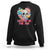 Funny Anti Valentines Sweatshirt Love In The Air Floral Skull TS02 Black Printyourwear