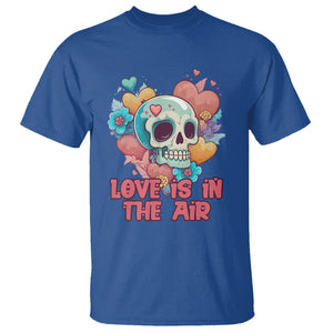 Floral Skull T Shirt Funny Love In The Air Floral Skull Anti Valentines Day TS02 Royal Blue Printyourwear