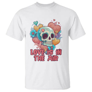 Floral Skull T Shirt Funny Love In The Air Floral Skull Anti Valentines Day TS02 White Printyourwear