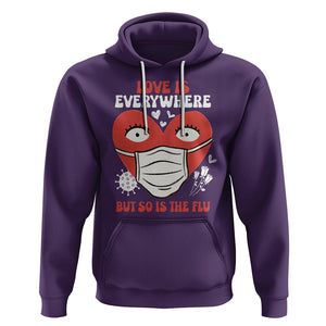 Funny Nurse Anti Valentine Hoodie Love Is Everywhere But So Is The Flu TS02 Purple Printyourwear