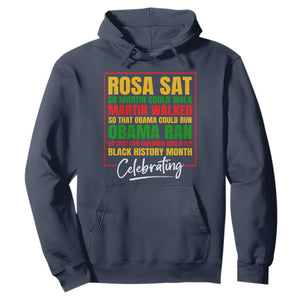 Black History Month Hoodie Rosa Sat So Martin Walk Obama Run TS02 Navy Printyourwear