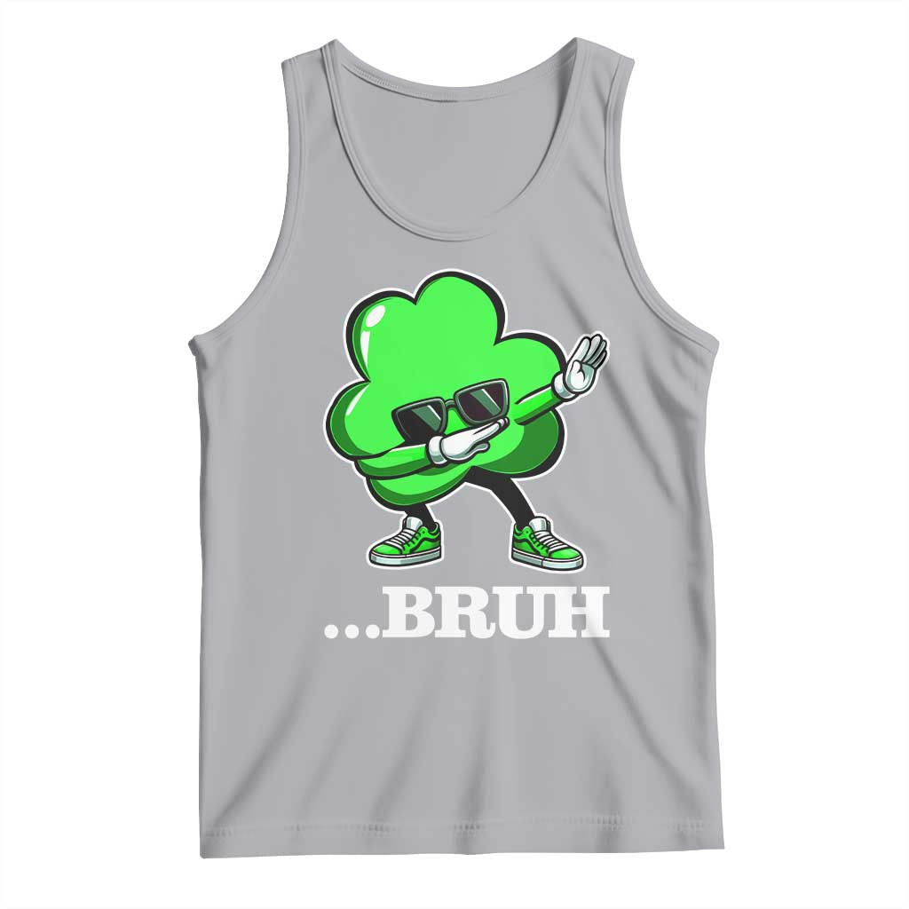 Funny Dabbing Shamrock Tank Top Bruh St. Patrick's Day TS02 Athletic Heather Print Your Wear
