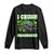 Funny St Patricks Day Monster Truck Long Sleeve Shirt I Crush Shamrocks Retro TS02 Black Print Your Wear