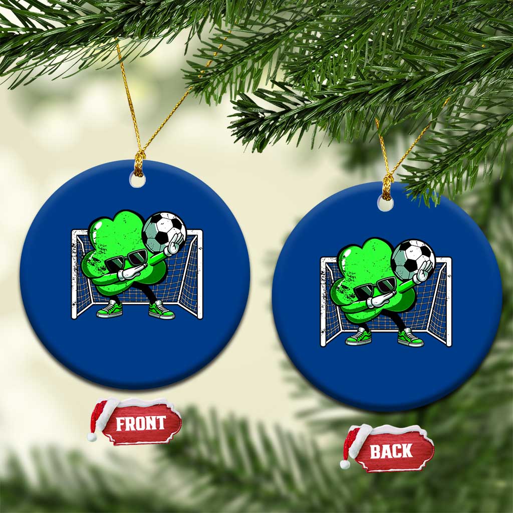 Funny Soccer Shamrock Ceramic Ornament Dabbing Player St. Patrick's Day TS02 1pc Blue Print Your Wear